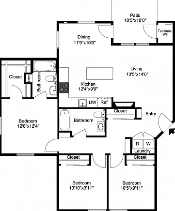 3 Bedroom | 2 Bath 3 Bedroom | 2 Bath