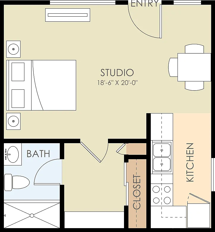Studio, 720 sqft, $2,125 — Photo 2