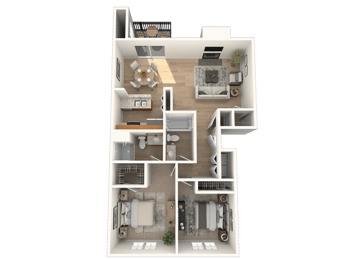 Floor plan Two Bed Two Bath