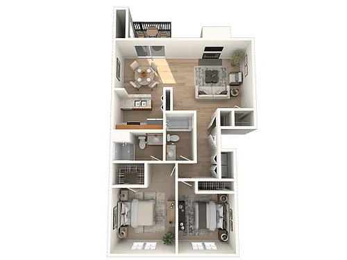 Floor plan Two Bed Two Bath