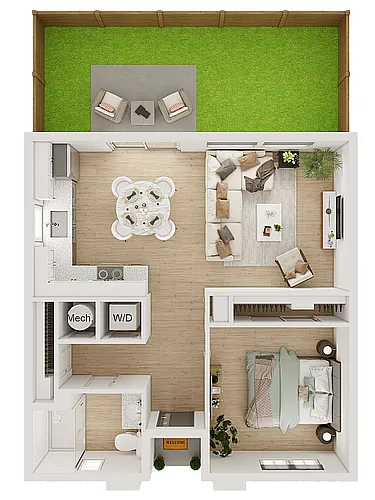 Floor plan 1BR/1BA - A1