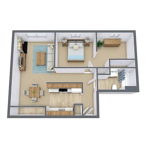 Floor plan One Bedroom 11A