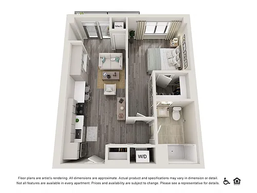 Floor plan 1 Bed C