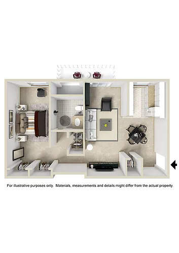 Floor plan One Bedroom Niskayuna