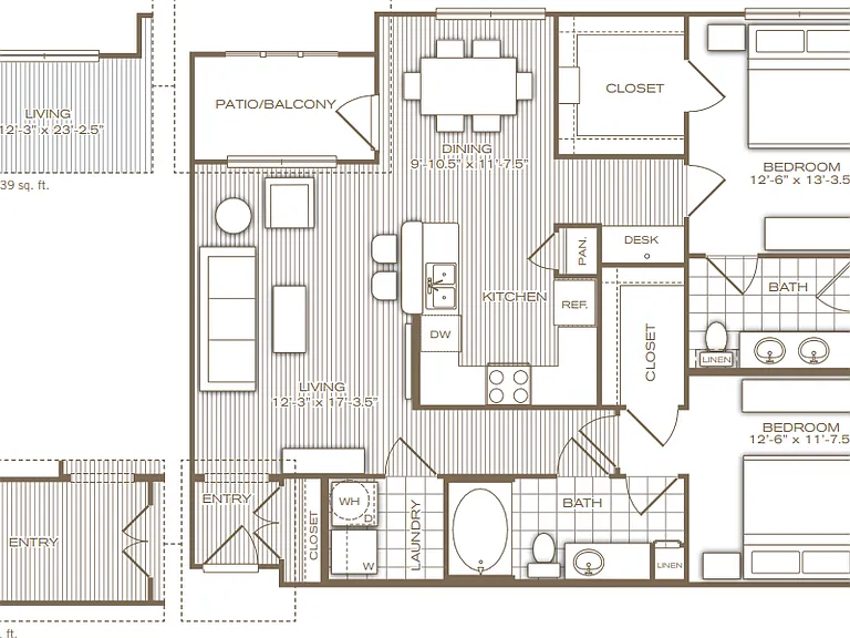 2 Bed 2 Bath 2 Bed 2 Bath