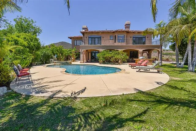 Backyard with pool/spa