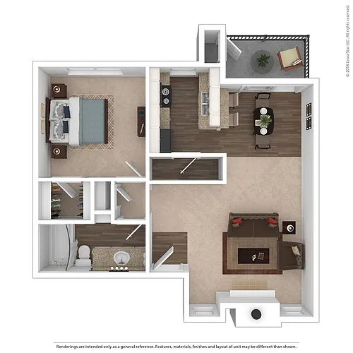Floor plan A2 - One Bedroom One Bath