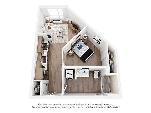 Floor plan Urban 1 Bedroom B2