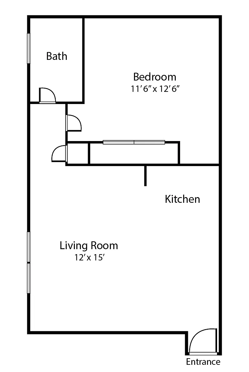 Floor plan 408 | 1 Bedroom