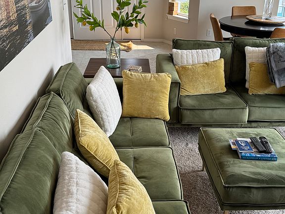 Living room and dining area