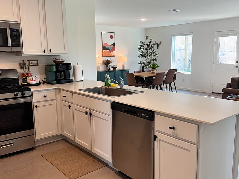 Kitchen is spacious and open to the living room
