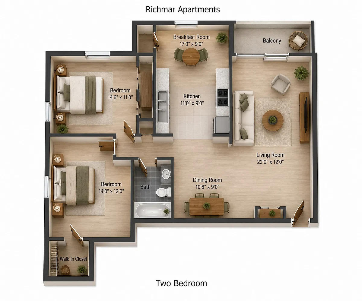 Floor plan 2 Bedroom