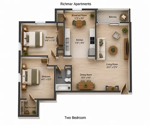 Floor plan 2 Bedroom