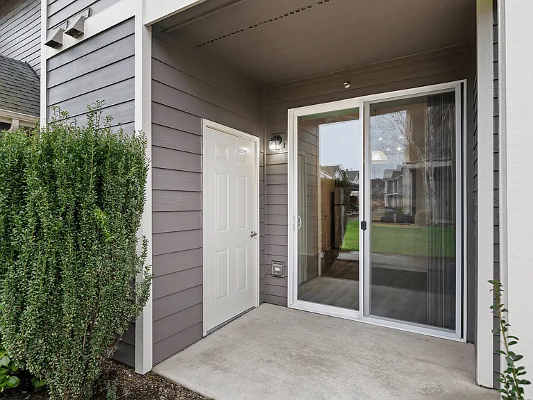 Private patio with convenient outdoor storage and easy access from your living space. Private patio with convenient outdoor storage and easy access from your living space.