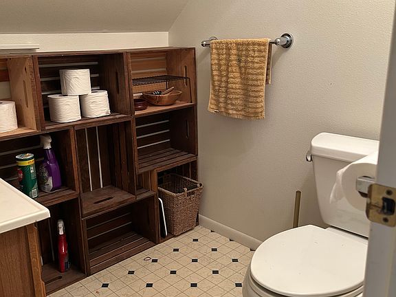 half bath: private, upstairs. Toilet has sprayer-style bidet.