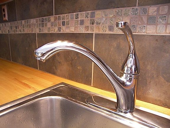 New Sink and Tile Backsplash