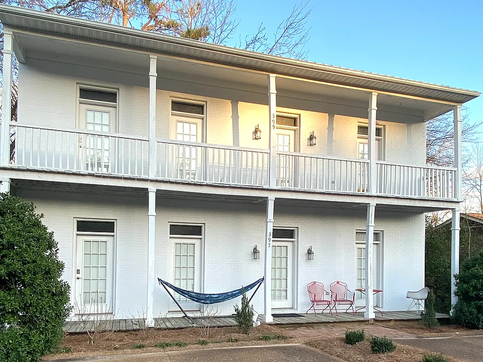 The apartment includes the entire lower level including the porch.