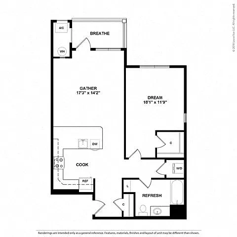 Floor plan 1Q w/ Balcony