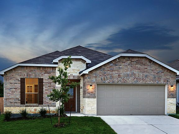 Exterior R - The Morgan plan, a one-story home with 2-car garage