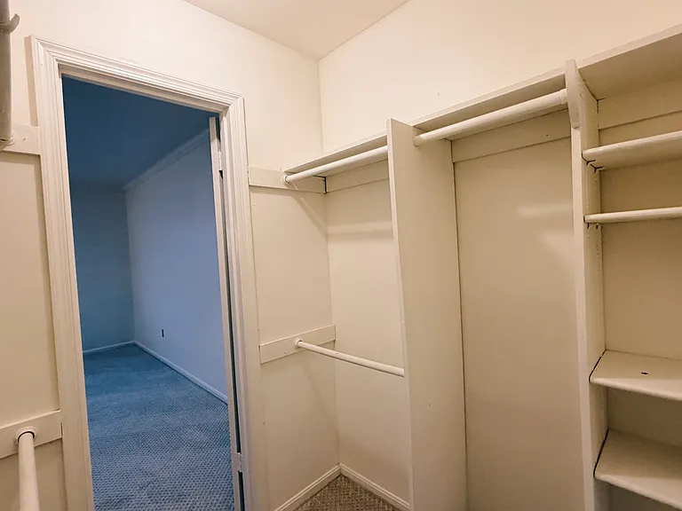 Primary bedroom walk-in closet