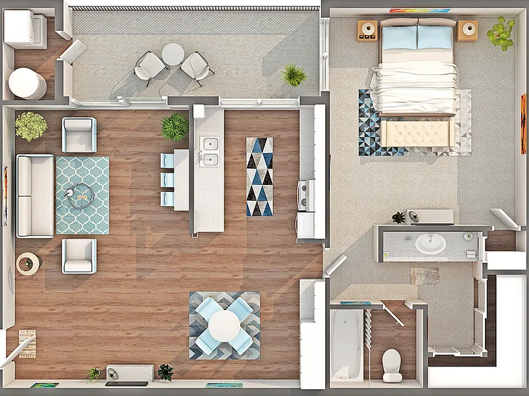Cedar | 1-Bedroom Floorplan Cedar | 1-Bedroom Floorplan
