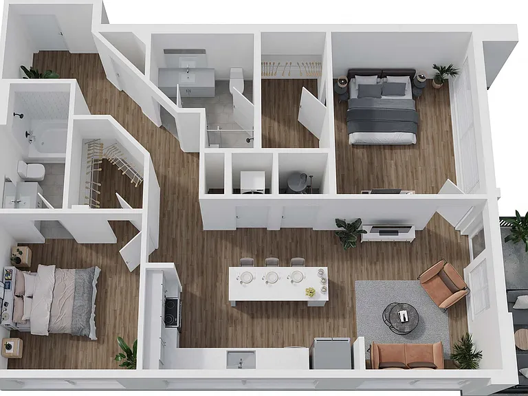 Explore the chic layout of this modern two-bedroom apartment, perfect for stylish city living. Explore the chic layout of this modern two-bedroom apartment, perfect for stylish city living.