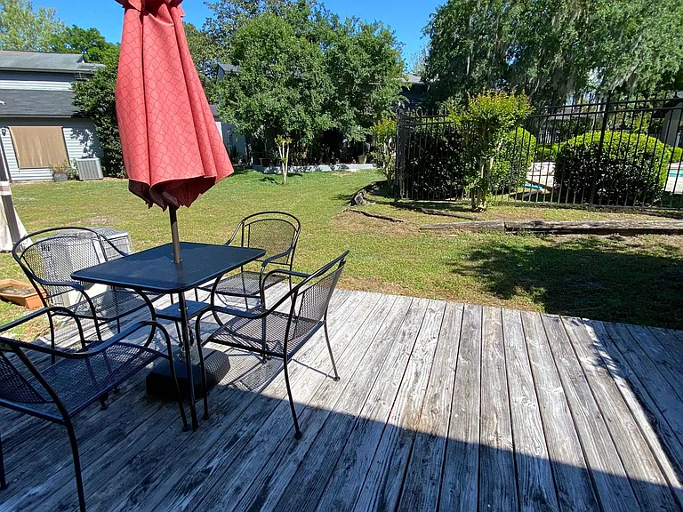 Your own patio deck with view to community pool for chill off days