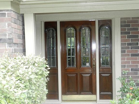 Stunning Custom Leaded Glass Entry! with Sidelights!