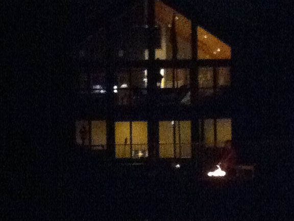 Lake view of back at night 