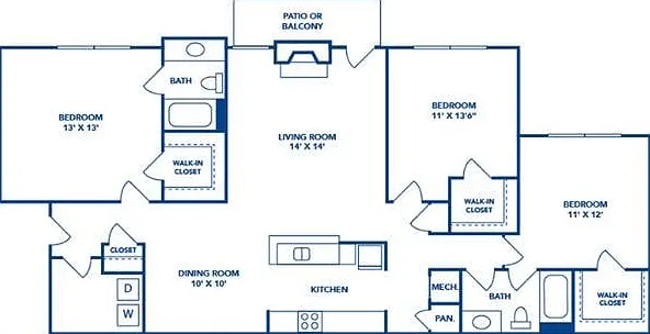 3 Bedroom | 2 Bath | 1400 SF 3 Bedroom | 2 Bath | 1400 SF