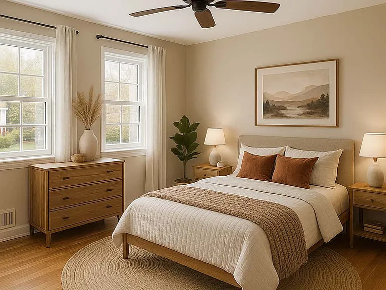 Virtually staged- Master bedroom