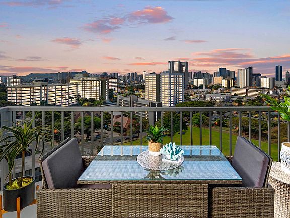 Imagine yourself here! Diamond Head and Partial Ocean Views from Lanai Patio of #1505