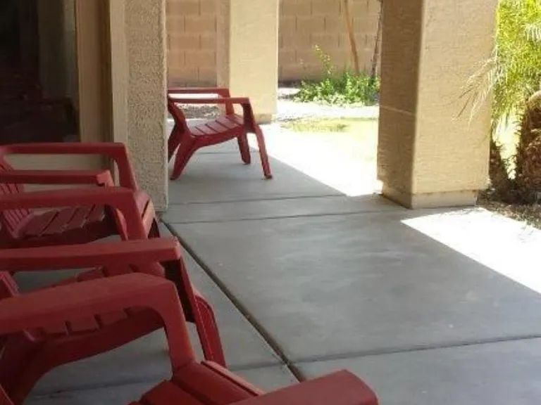 patio accessed via kitchen or master bedroom with bbq stub out for future grilling