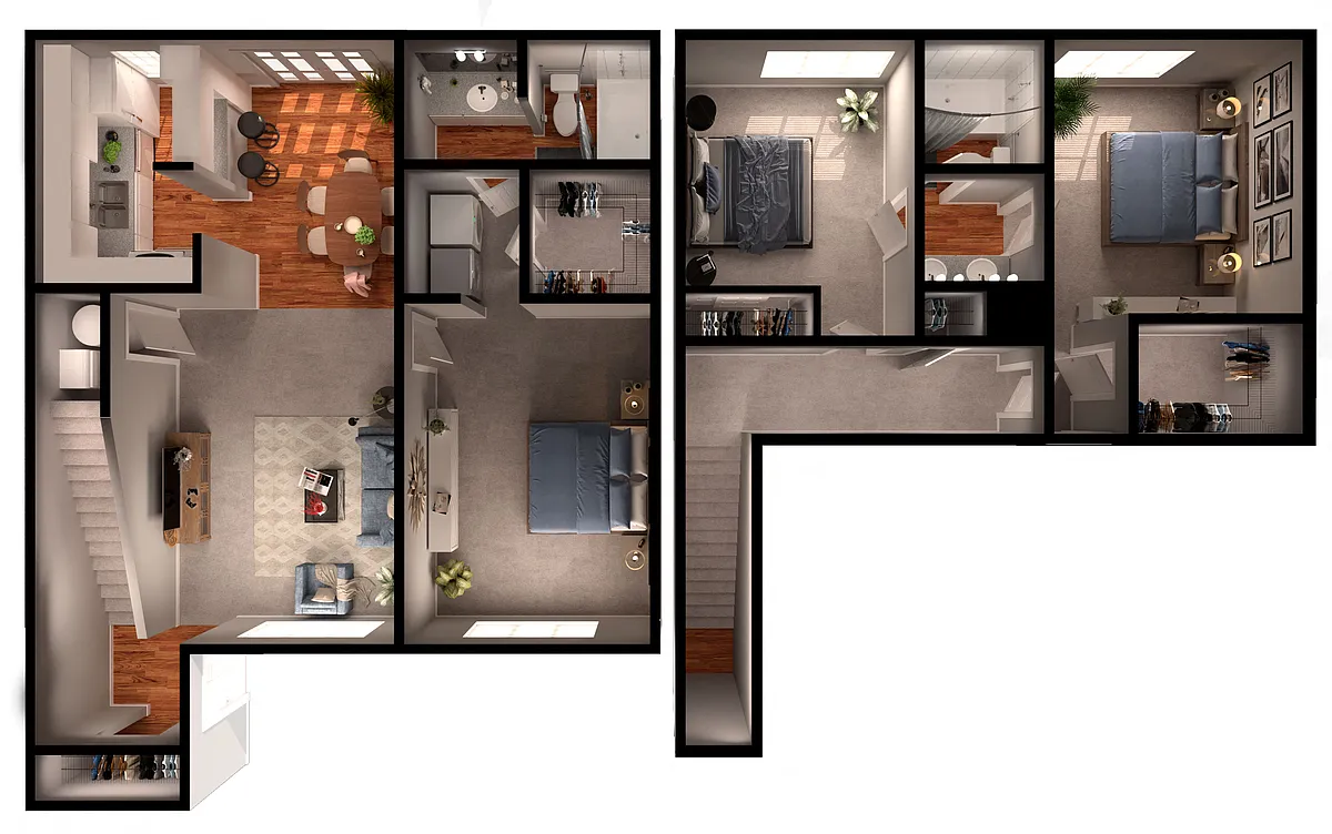 Floor plan 3BR/2bth Townhouse