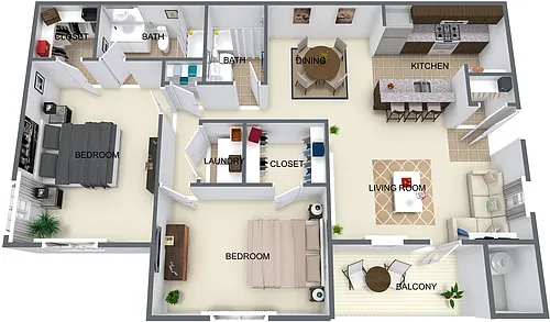 Floor plan Two Bedroom