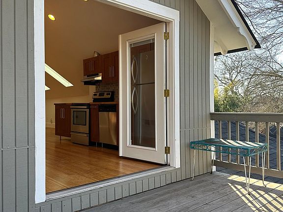 French doors open into kitchen-great for entertaining in spring and fall