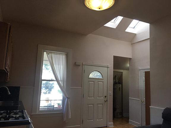 Entrance with skylights