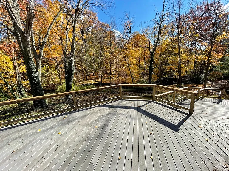 Wooded backyard and creek