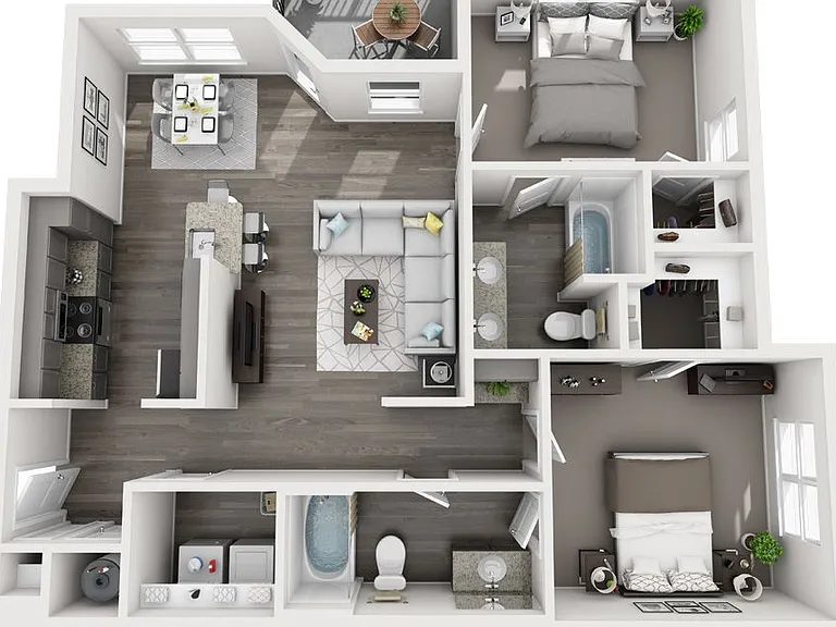 Atlantic At Grand Oaks - B-2- 2x2 - 2 Beds - 2 Baths - 1169 Sq. ft.
