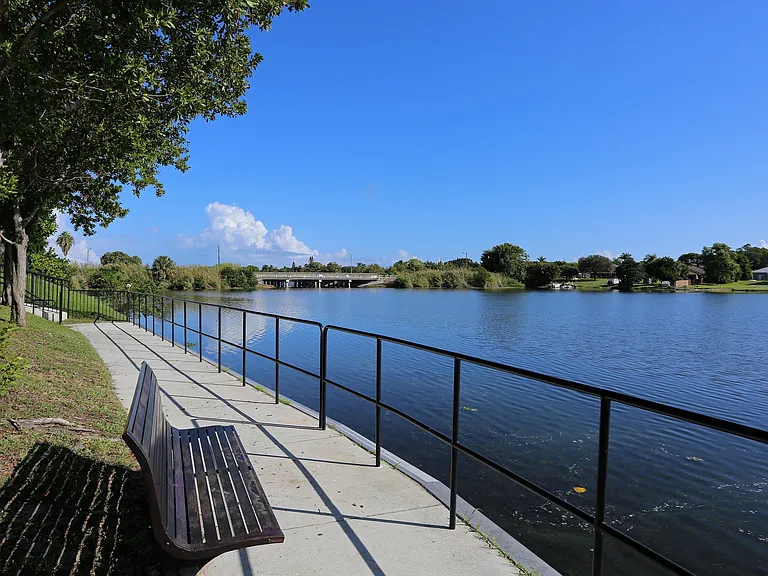 Peaceful lakeside path ideal for morning walks or quiet reflection.