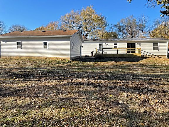 Back yard with large deck.