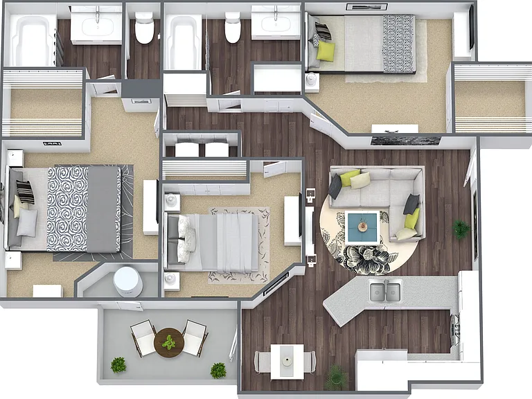 Three Bedroom, Two Bath Three Bedroom, Two Bath
