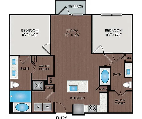 Floor plan 22F1A & 22F1B