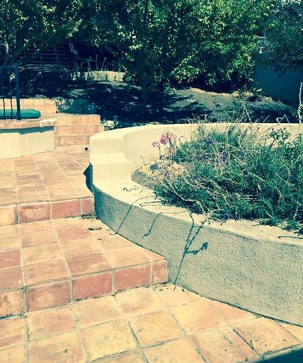 Rear garden with Spanish tiles