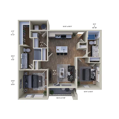 Floor plan Flat 2 bed
