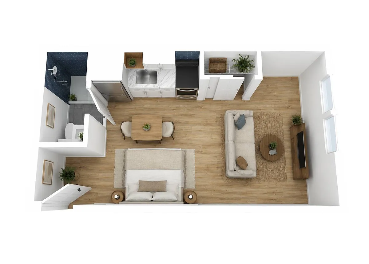 Floor plan Colby Apts - Studio, Classic