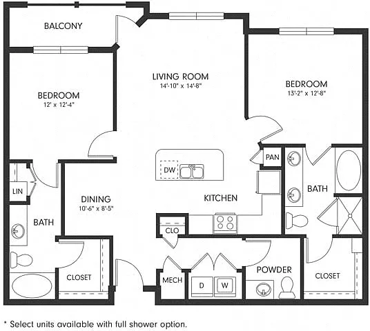Floor plan Two-Bedroom (B4)
