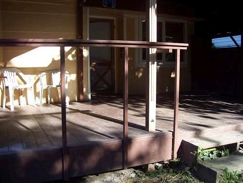 Covered deck in back for year-round BBQs