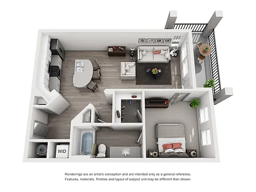 Floor plan A1 798sf 1/1