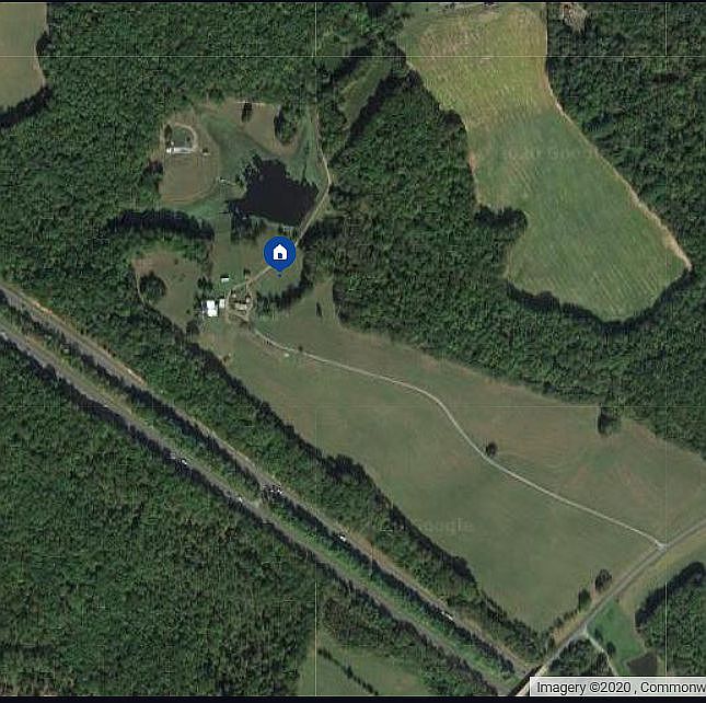 Overhead view of farm